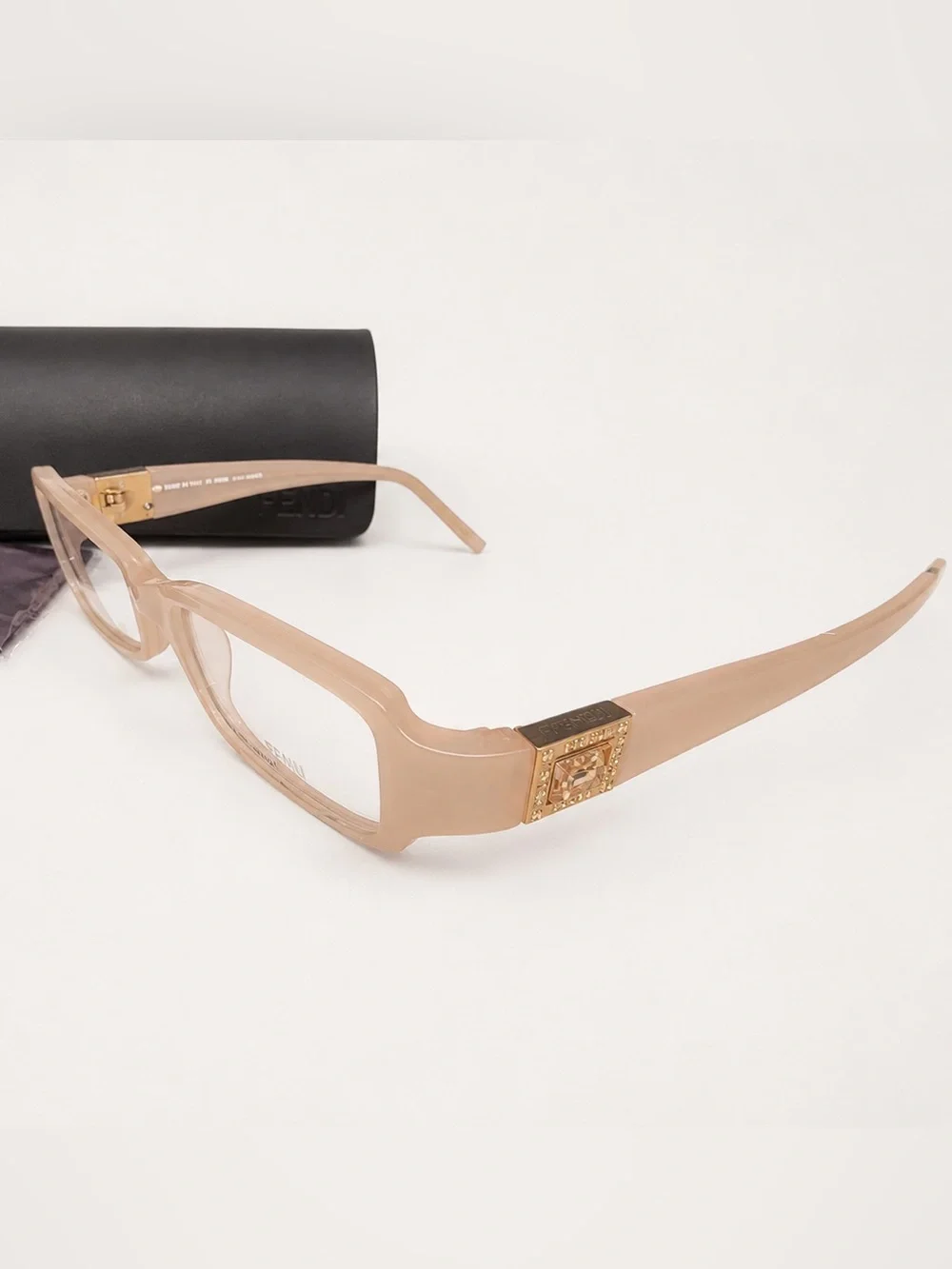 Fendi F750R Nude/Blush Crystal Accent Eyeglass Frames 51-13 135 | New w/ Case